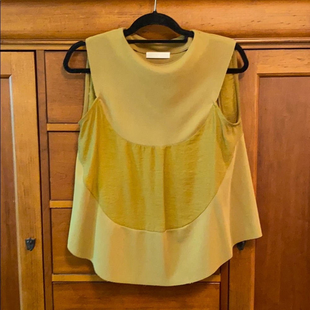 Zara Raw Edge Green Blouse